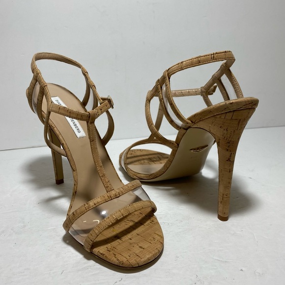 Diane Von Furstenberg Women's Viola Too Evening Stiletto Cork Size 9.5 - Picture 1 of 16